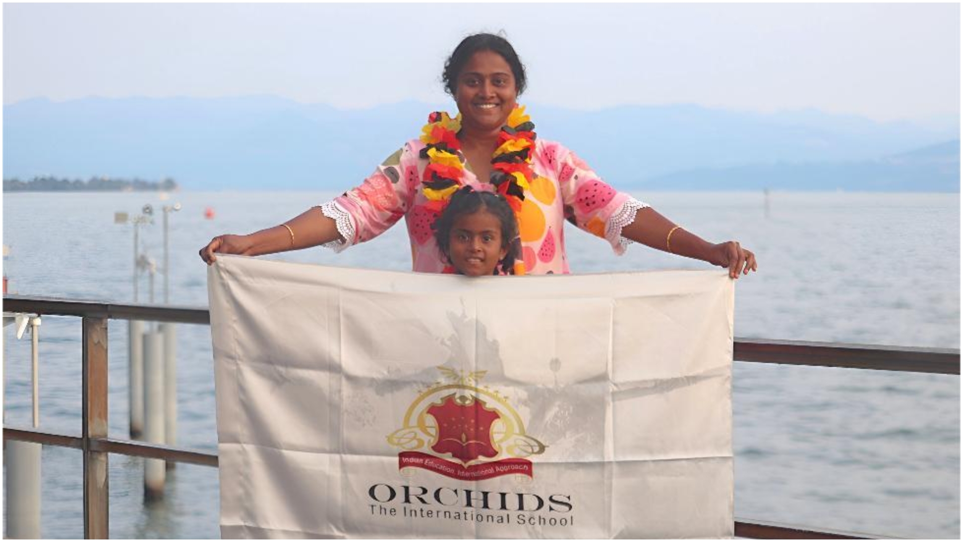 Six-year-old Maanam Nagasai Aashritha swims across Lake Constance, Germany