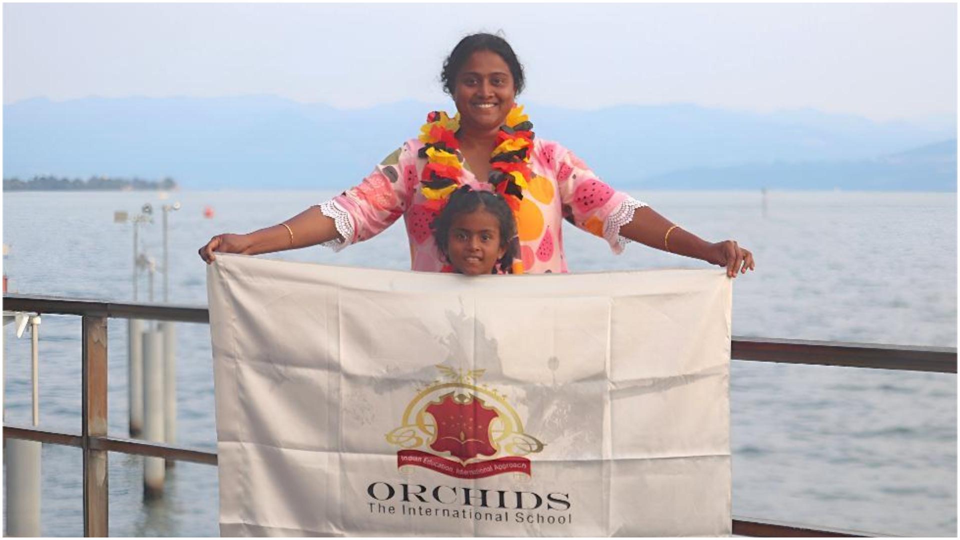 Six-year-old Maanam Nagasai Aashritha swims across Lake Constance, Germany