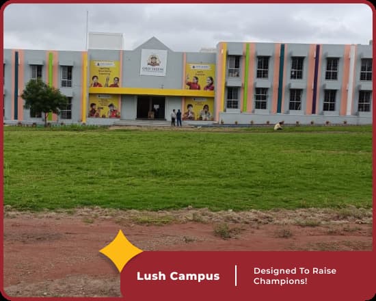 Lush campus of Orchids International School Dhangarwadi, Ahmednagar, features modern amenities and green surroundings.