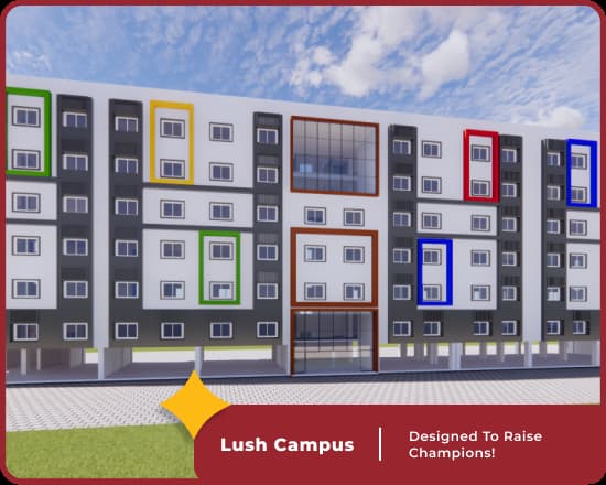 Lush campus of Orchids International School Chinchwad, a premier CBSE school in Pune.