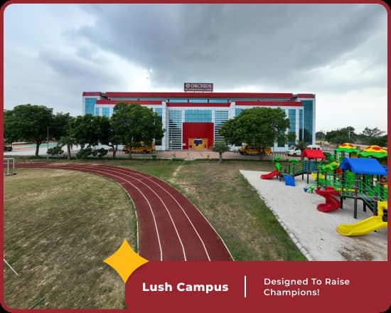 Orchids Gohana Road Lush campus, a premier CBSE school in Rohtak, features vibrant grounds and modern amenities.