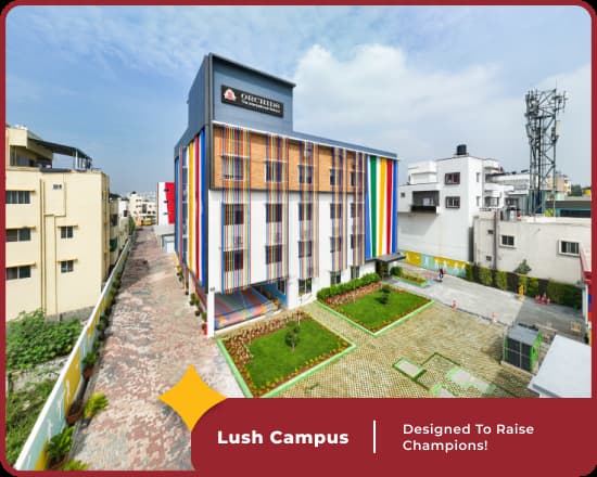 Lush campus of Orchids International School, Horamavu, a top CBSE school with green grounds and advanced facilities.