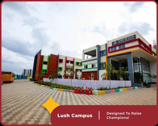 Lush campus of Orchids International School, Jakkur, Bangalore, features modern amenities and green surroundings.