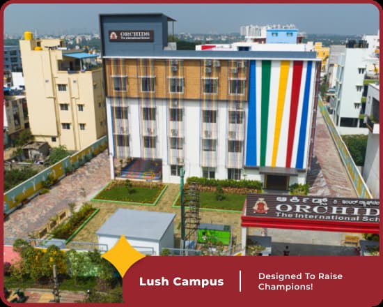 Orchids Kadugodi campus, a top school in Bangalore, with lush grounds and modern facilities