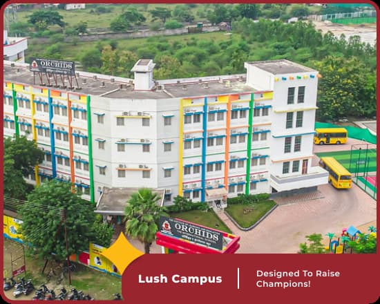 Orchids Koradi Road campus, a leading CBSE school in Nagpur, features lush grounds and modern amenities.