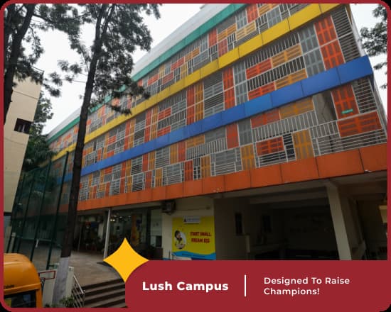 Lush campus of Orchids Nagarbhavi, a top school in Bangalore, with advance facilities