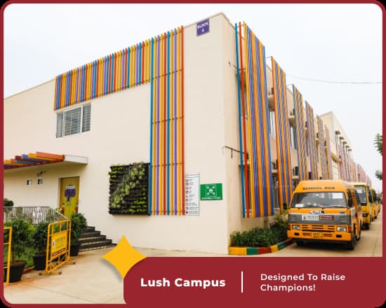 Lush campus of Orchids Yelahanka, a top CBSE school in Bangalore, with modern facilities.