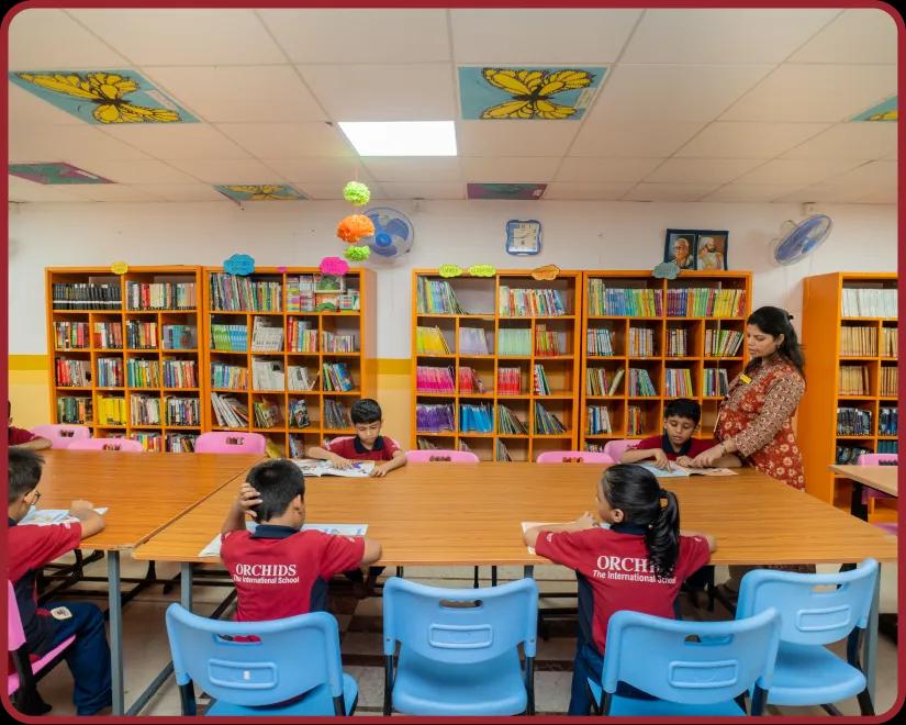 Library facility at Orchids, The International School, Koparkhairane sector-14