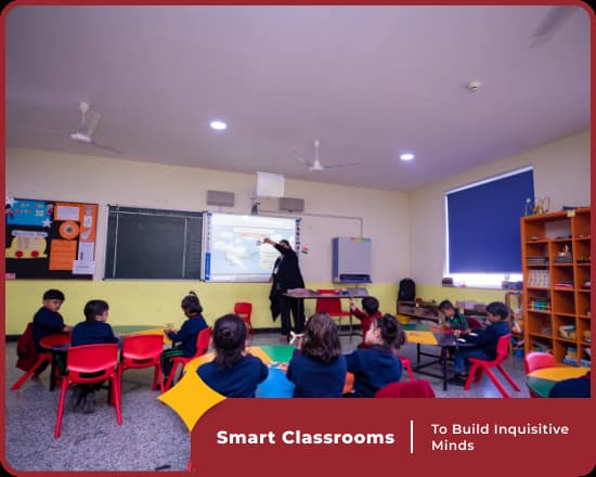 Smart classrooms at Orchids Nevta, a top school in Jaipur, enhance student engagement.