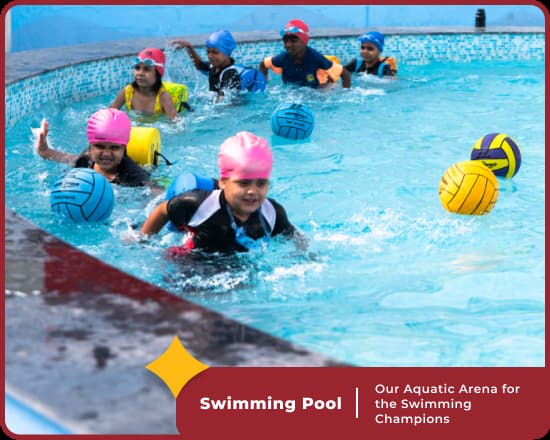 Swimming at Orchids Hoshangabad Road, a leading CBSE school in Bhopal.