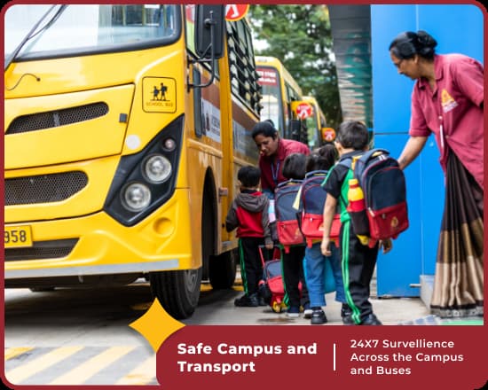 Safety at Orchids Nevta with 24/7 surveillance ensures student security.