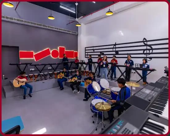 Music practice at Orchids Pallikaranai, a premier CBSE school in Chennai, enriches talent. at Orchids The International School, Pallikaranai