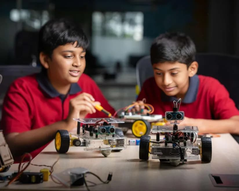 Robotics at Orchids Ahmednagar, a premier CBSE school in Ahmednagar, inspires creativity. at Orchids The International School, Ahmednagar