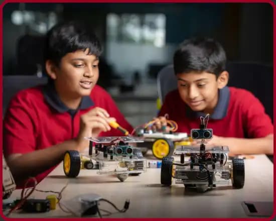 Robotics lab at Orchids Pallikaranai, a top CBSE school in Chennai, inspires creativity. at Orchids The International School, Pallikaranai