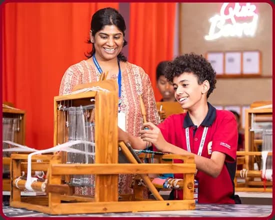 Weaving Lab at Orchids The International School, Tumkur