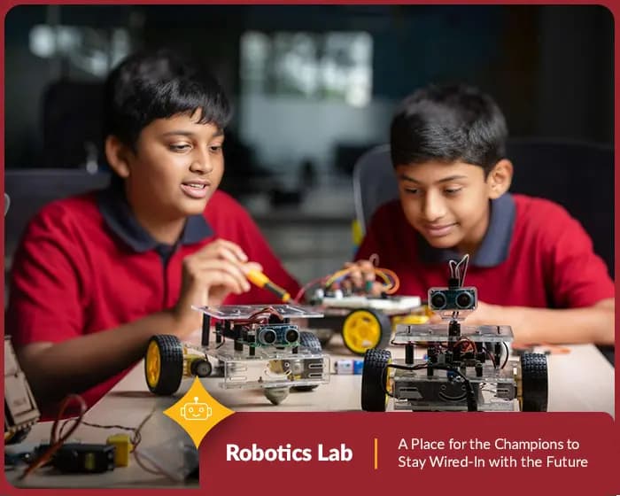 Robotics at Orchids Wadgaon Sheri, a premier CBSE school in Pune, fosters innovation. at Orchids The International School, Wadgaon Sheri